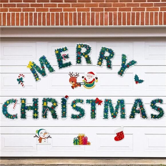 Christmas Garage Door Decoration Christmas Outdoor Magnets Stickers Xmas